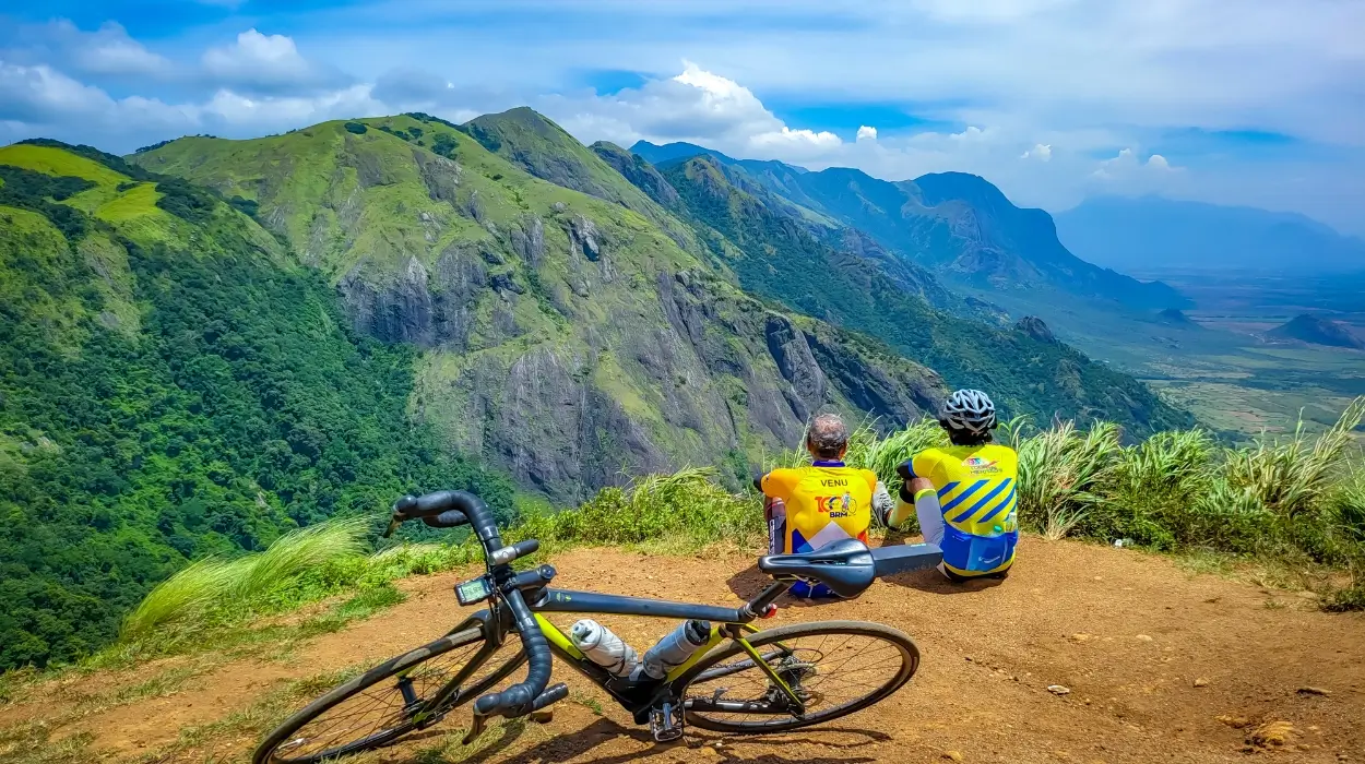 Riders on a mountain road