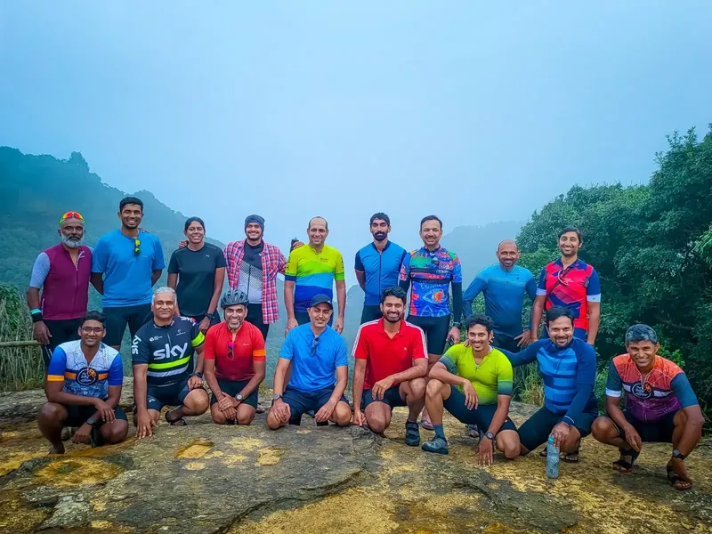 A group photo at the Garden of Caves, taken after our bike ride
