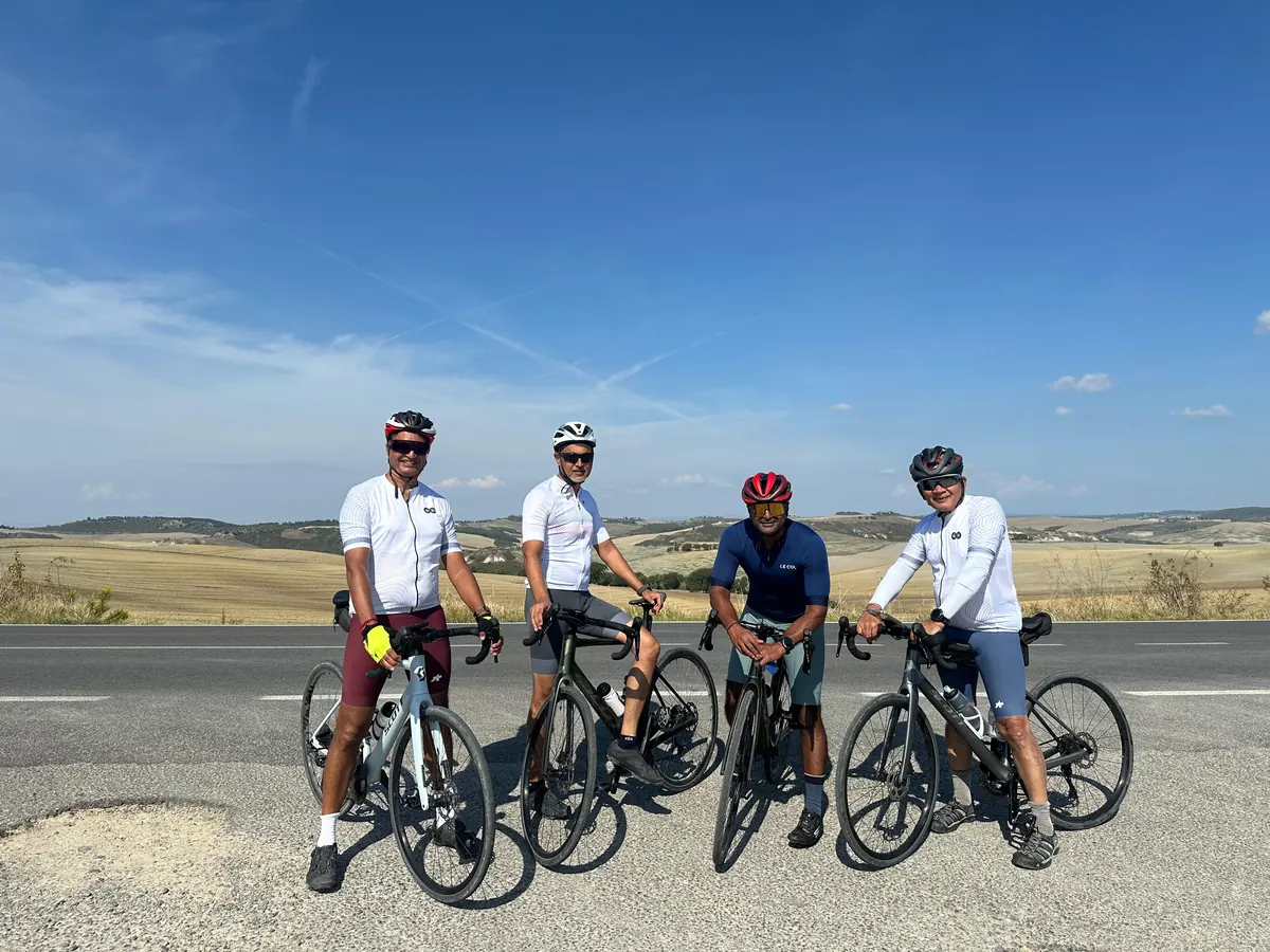 Riders on our Tuscany tour, in the hills of Chianti and the Val d'Orcia